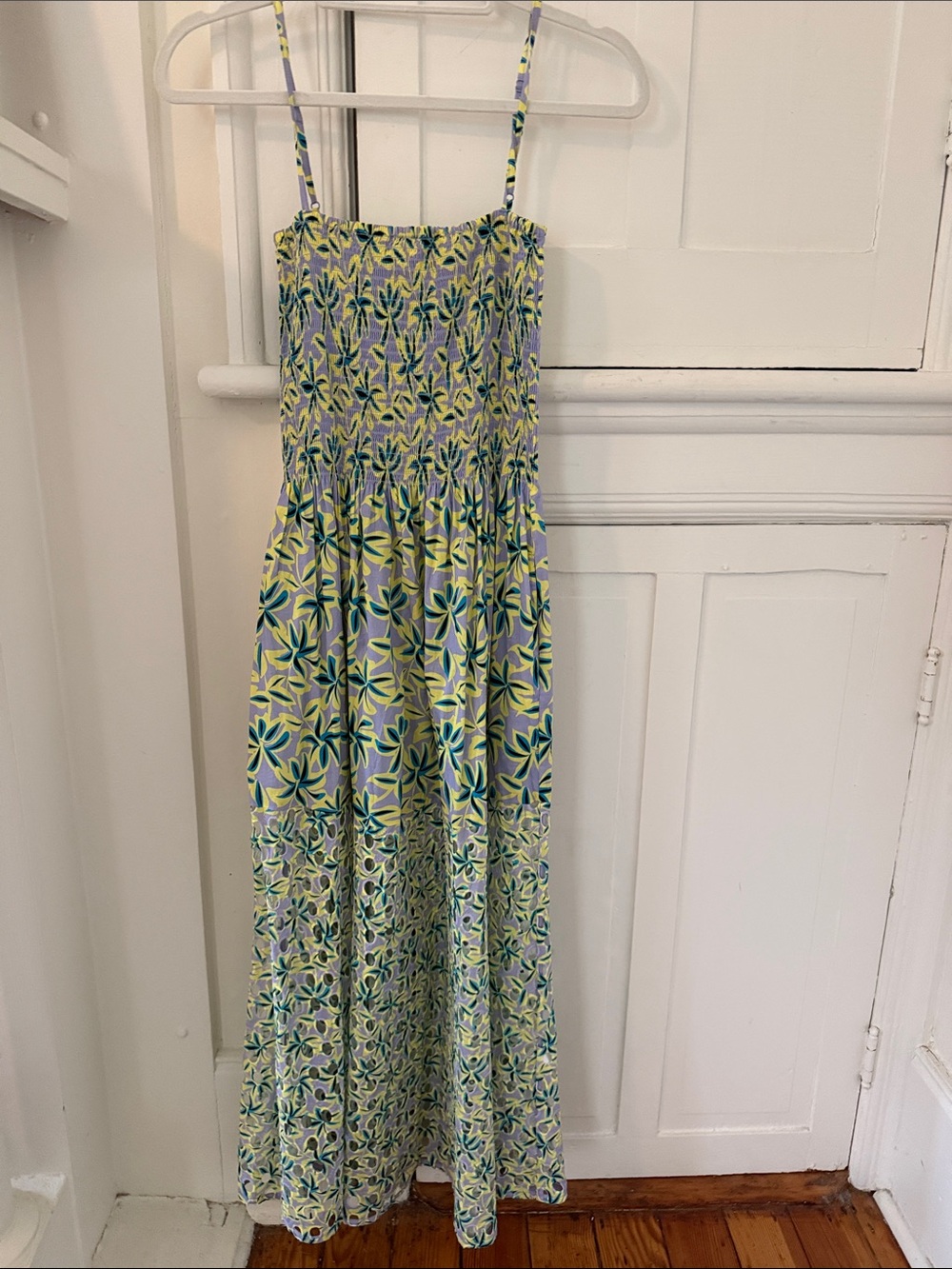 SOLID & STRIPED Kennedy Floral Smocked Midi Dress